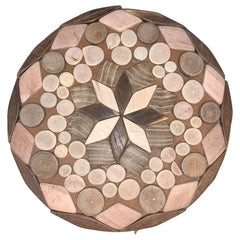 Topfuntersetzer rund aus Holz, gemischte Hölzer, mit Stern 009.149