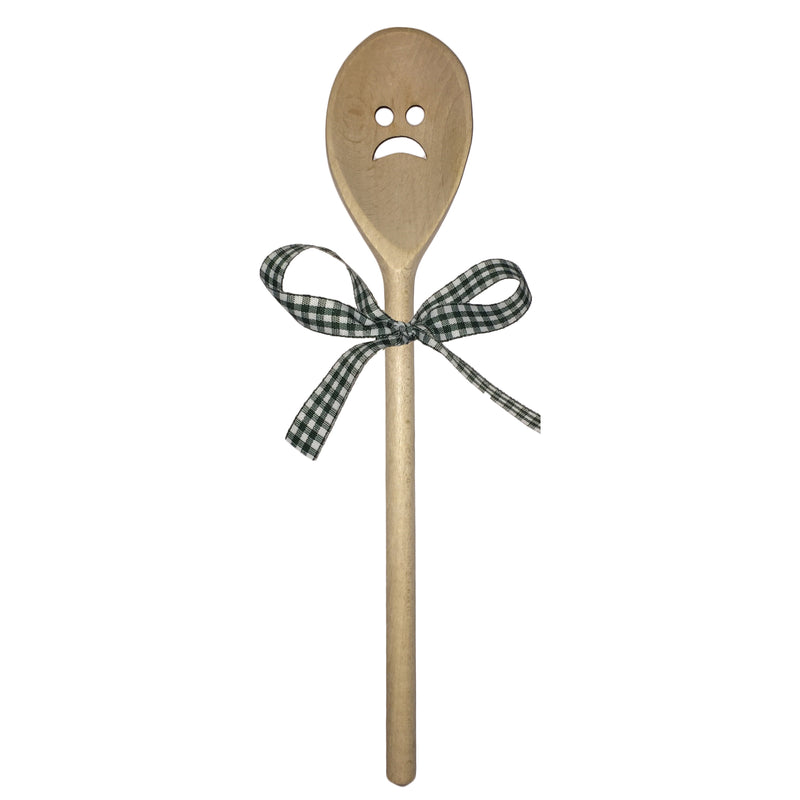 Deko-Kochlöffel "Trauersmiley" 30 cm Buchenholz