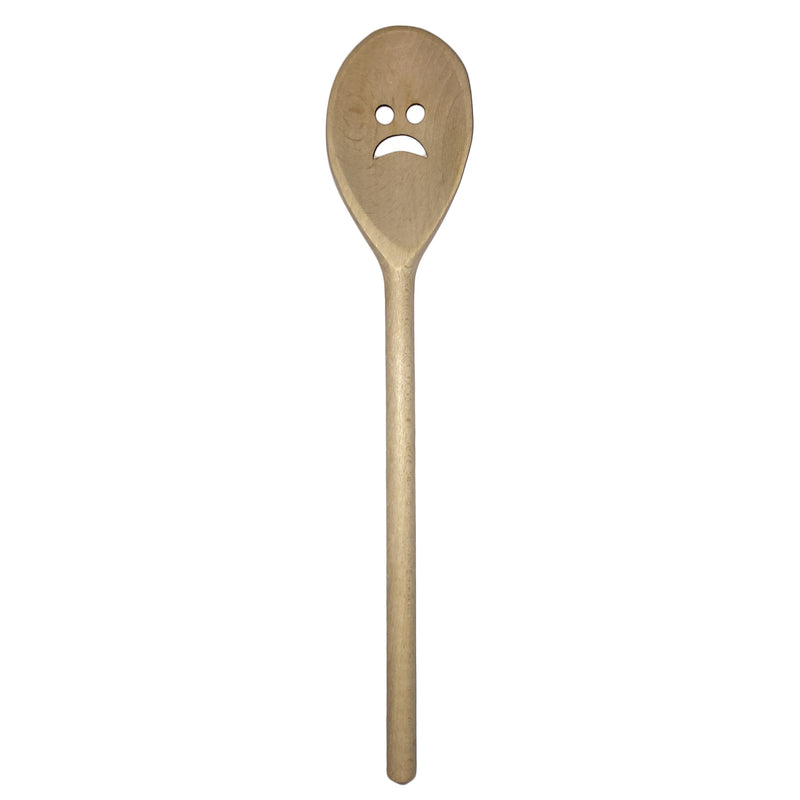 Deko-Kochlöffel "Trauersmiley" 30 cm Buchenholz