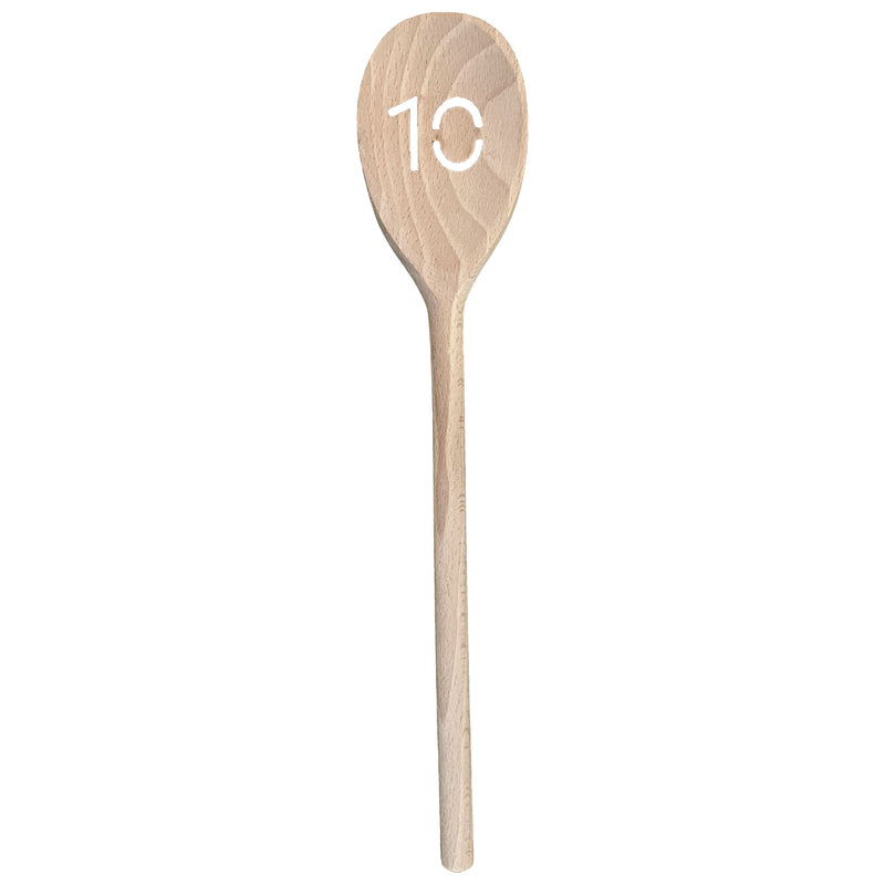 Deko-Kochlöffel "10" 30 cm Buchenholz