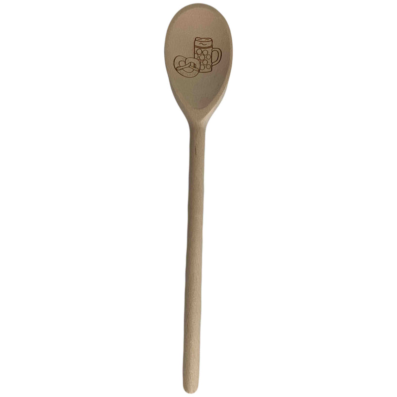 Kochlöffel "Bier und Brezn" 30 cm Buchenholz