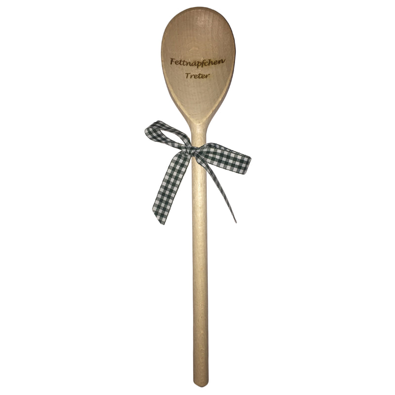Kochlöffel "Fettnäpfchen Treter" 30 cm Buchenholz