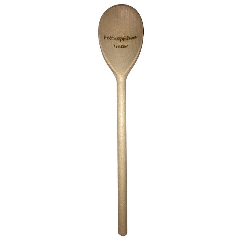 Kochlöffel "Fettnäpfchen Treter" 30 cm Buchenholz
