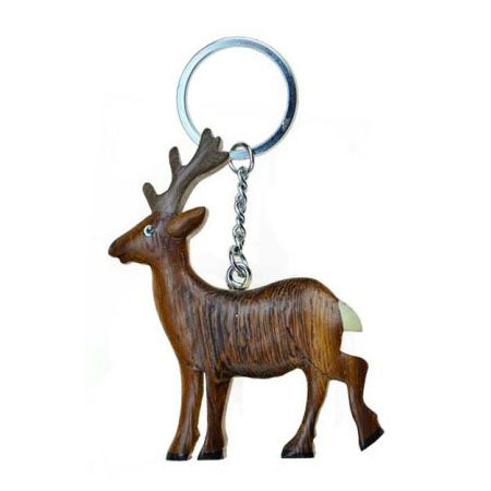Schlüsselanhänger Hirsch aus Holz Nr. 019.139