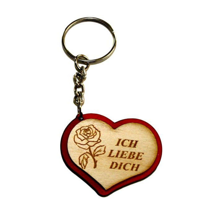 Schlüsselanhänger Laser 2-Herz "ICH LIEBE DICH"