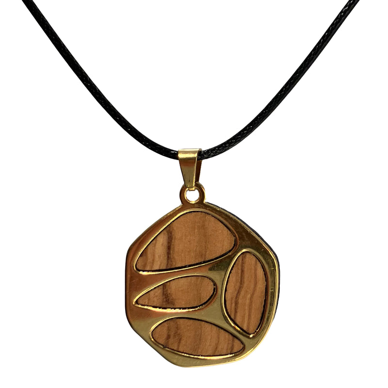 Halskette aus Olivenholz "Inseln gold" Nr. 052.610