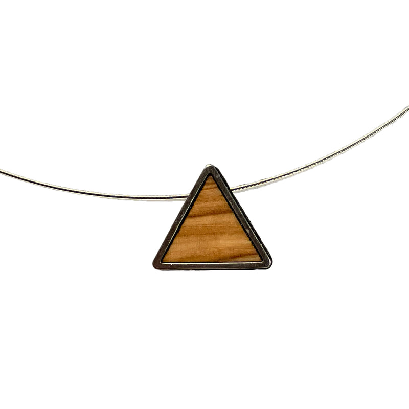 Halskette aus Olivenholz "Dreieck silber" Nr. 052.626
