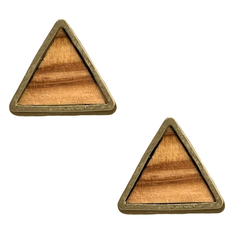 Ohrstecker aus Olivenholz "Dreieck gold" Nr. 052.869
