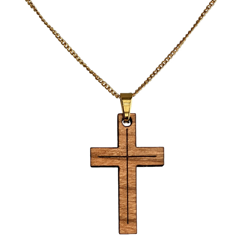 Halskette aus Kirschholz "Kreuz modern" Nr. 100.500