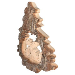 Rindentanne mit Elch aus Holz 13 cm