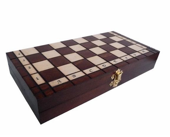 Schach mit Figuren, Nr. 154A aus Holz, Schachspiel 28x28x2 cm