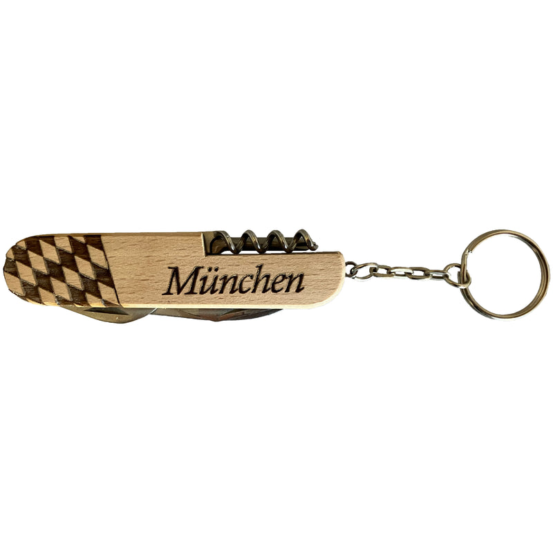 Taschenmesser mit 11 Funktionen, Buchenholz