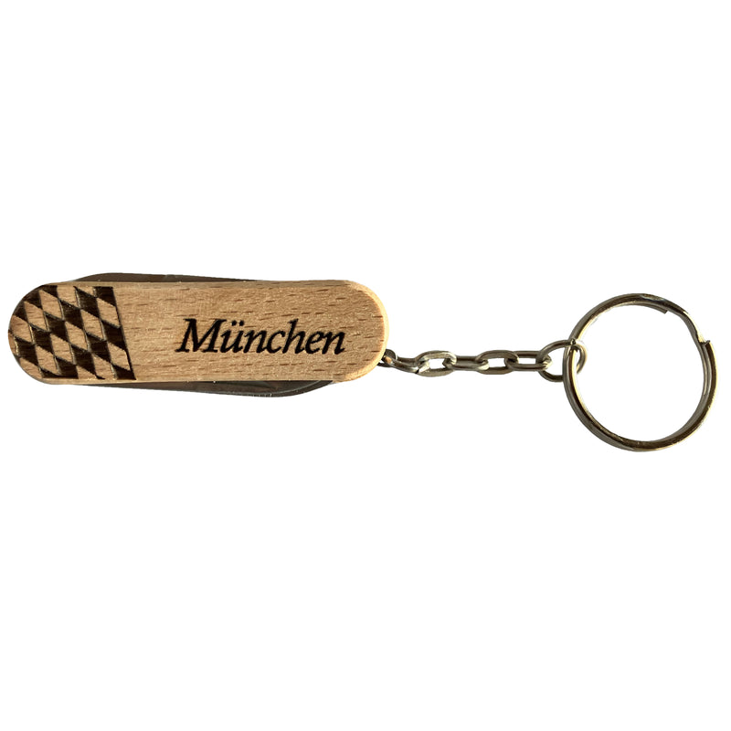 Taschenmesser mit 3 Funktionen, Buchenholz