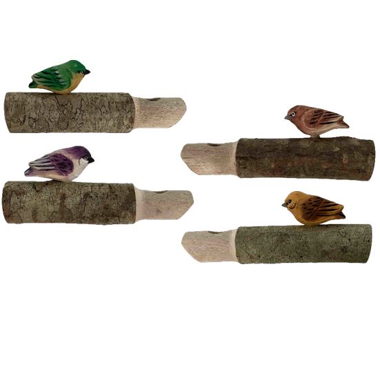 Kuckuckspfeife aus Haselnussholz mit Holzvogel