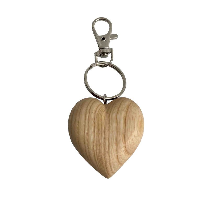 Schlüsselanhänger Herz in verschiedenen Holzarten