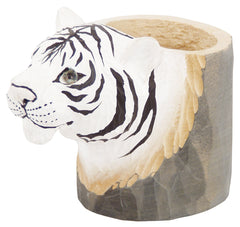 Stiftebecher Weißer Tiger 8 cm aus Holz Nr. 013.515