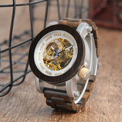 Mechanische Holzuhr Herren Sial Elegance, Armbanduhr aus Holz Nr. SE510