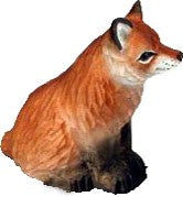 Handgeschnitzter Fuchs aus Holz ca. 8x3 cm bemalt