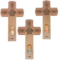 Gebetskreuz mit Lunaengel aus Holz 20x12x2 cm