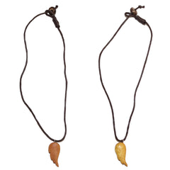 Halskette Engelsflügel aus Holz, Band ca. 40 cm braun