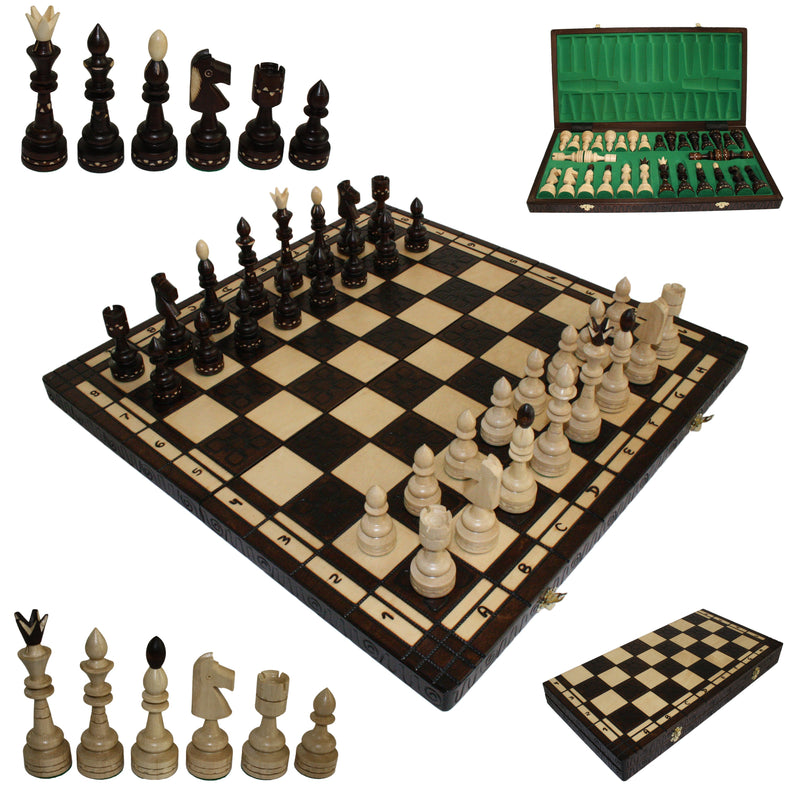 Schach mit Figuren, Nr. 119 aus Holz, Schachspiel 54x54x3 cm