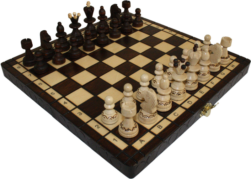 Schach mit Figuren, Nr. 134 aus Holz, Schachspiel 30x30x2,5 cm