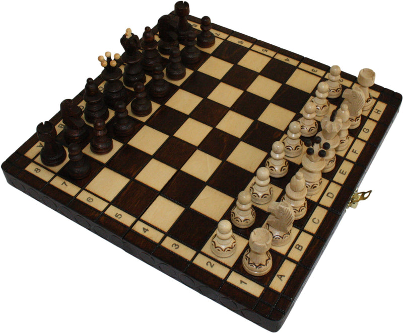 Schach mit Figuren, Nr. 134 aus Holz, Schachspiel 30x30x2,5 cm