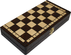 Schach mit Figuren, Nr. 134 aus Holz, Schachspiel 30x30x2,5 cm