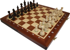 Turnier Schach mit Figuren 4, Nr. 94 aus Holz, Schachspiel 42x42x2,5 cm