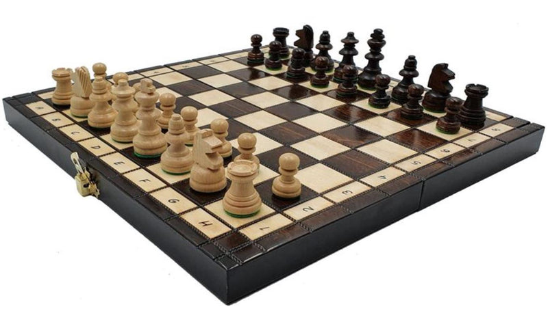 Schach mit Figuren, Classic 300 aus Holz, Schachspiel 30,5x30,5x2,2 cm