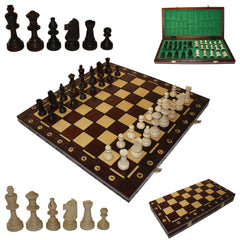 Schach mit Figuren, Nr. 135 aus Holz, Schachspiel 49x49x2,5 cm