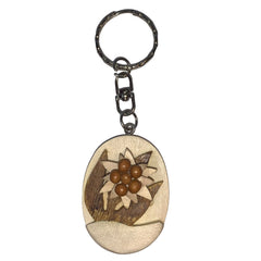 Schlüsselanhänger mit Edelweiß aus Holz Nr. 021.005