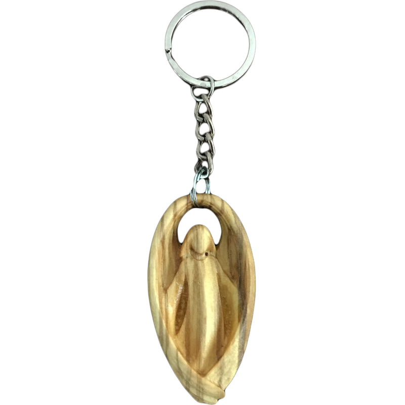 Schlüsselanhänger Schutzengel mit Schein aus Olivenholz, Nr. 029.054