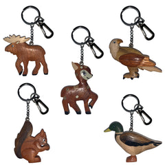 Schlüsselanhänger Tiere gemischt im 5er Set aus Holz Nr. 019.166