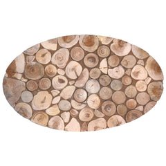 Topfuntersetzer oval aus Holz, gemischte Hölzer, mit rotem Apfelmotiv 037.003