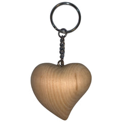 Schlüsselanhänger Herz aus Zirbenholz, naturbelassen, Nr. 023.007